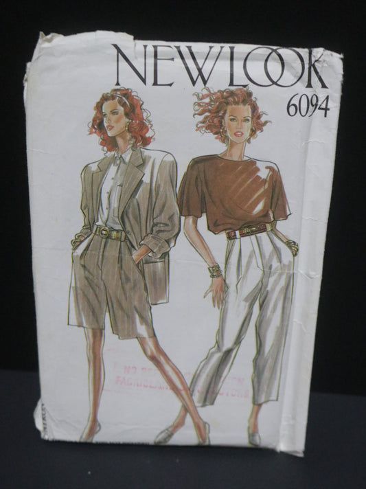 New Look 6094 Misses Jacket, Pants and Shorts Sewing Pattern - UNCUT - Size 8 - 18