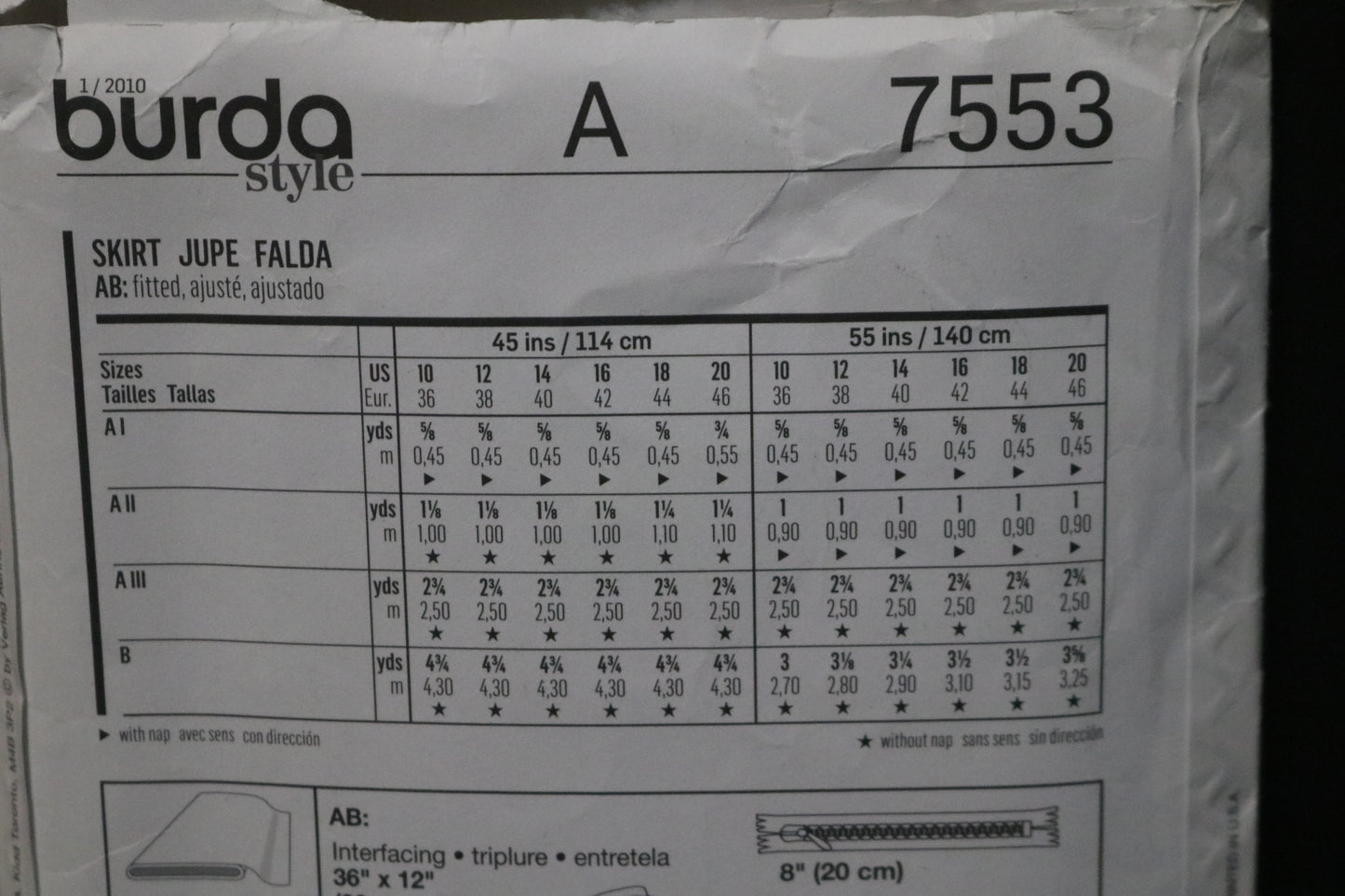 Burda Young 7553 Skirt Sewing Pattern - UNCUT - Size 10 12 14 16 18 20