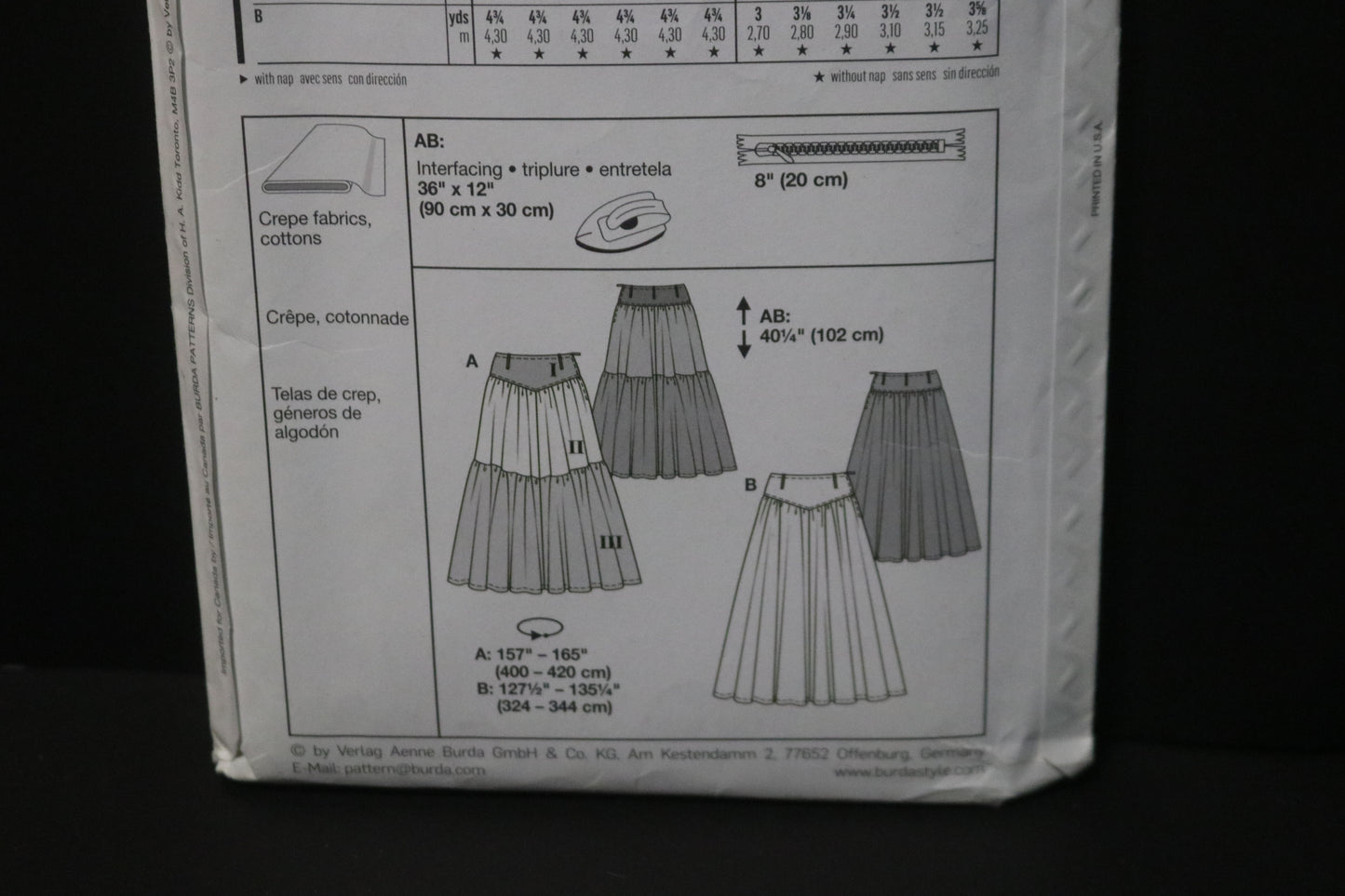 Burda Young 7553 Skirt Sewing Pattern - UNCUT - Size 10 12 14 16 18 20
