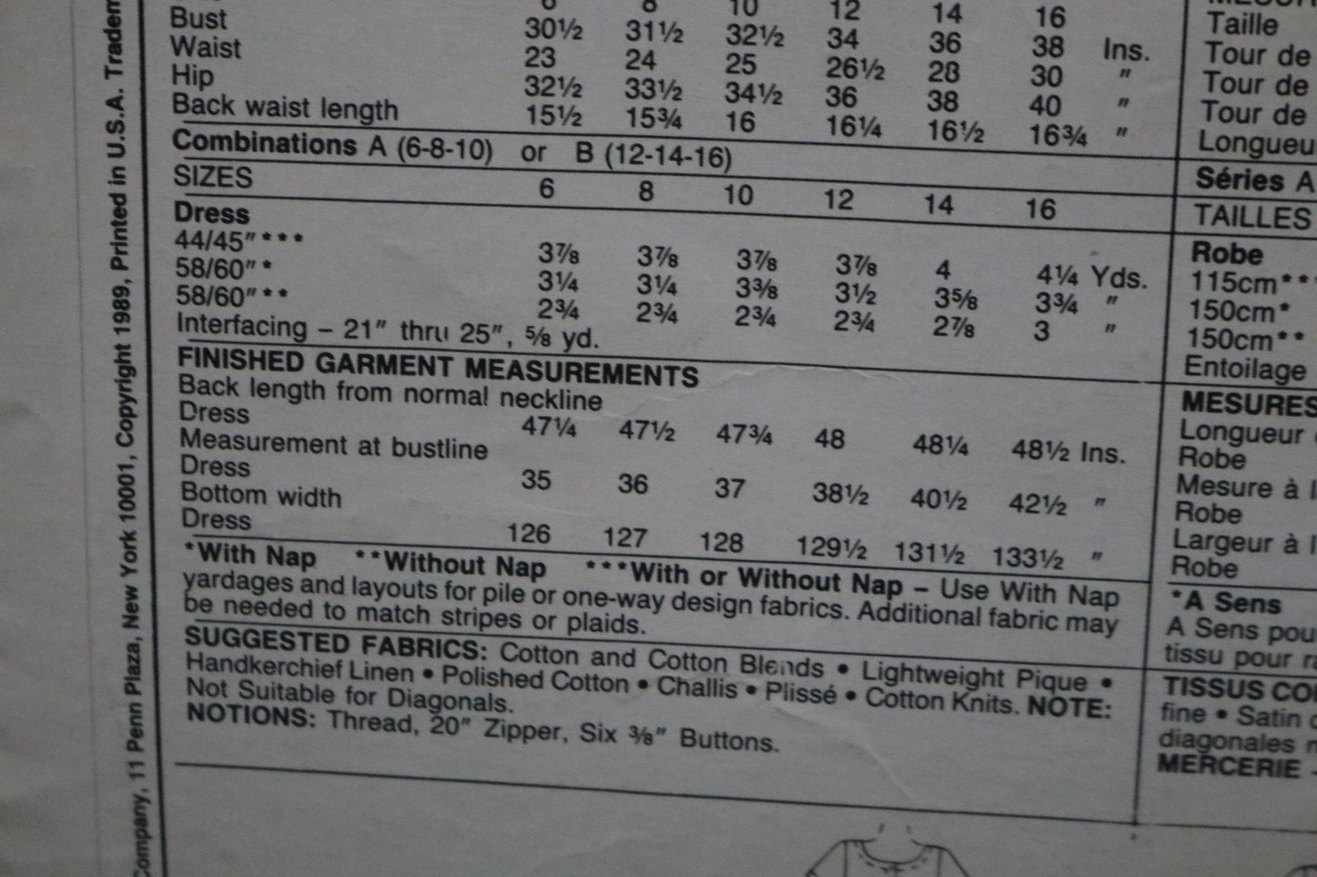 McCalls Stitch n Save 4780  Misses Dress Sewing Pattern - UNCUT - Size 6 8 10