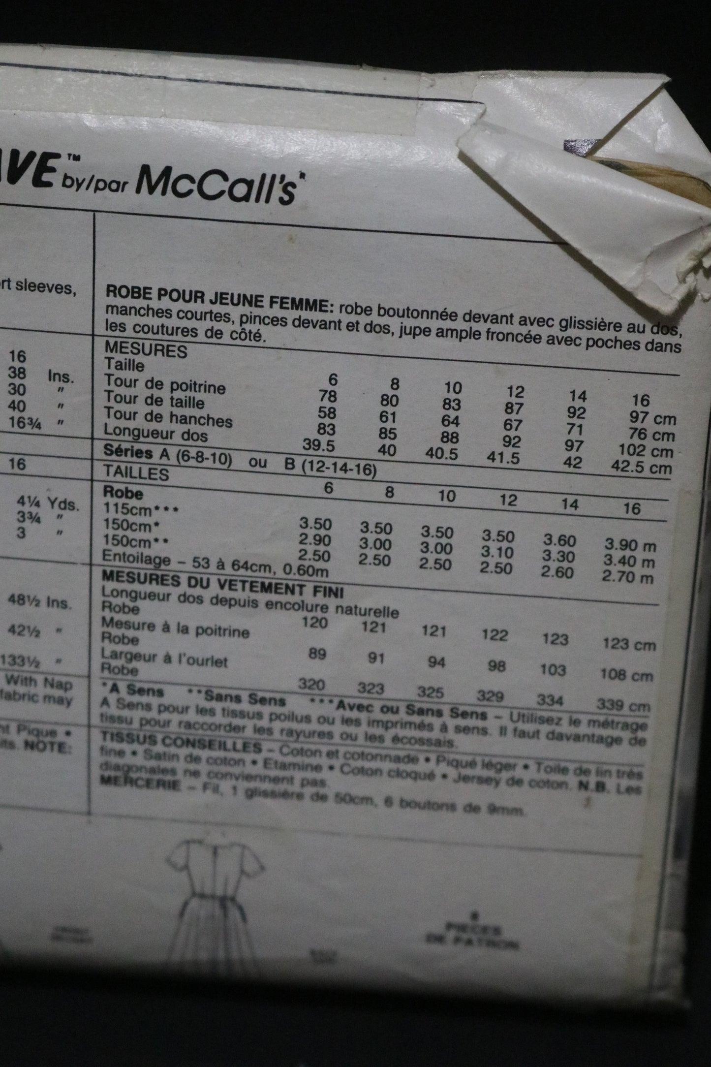 McCalls Stitch n Save 4780  Misses Dress Sewing Pattern - UNCUT - Size 6 8 10