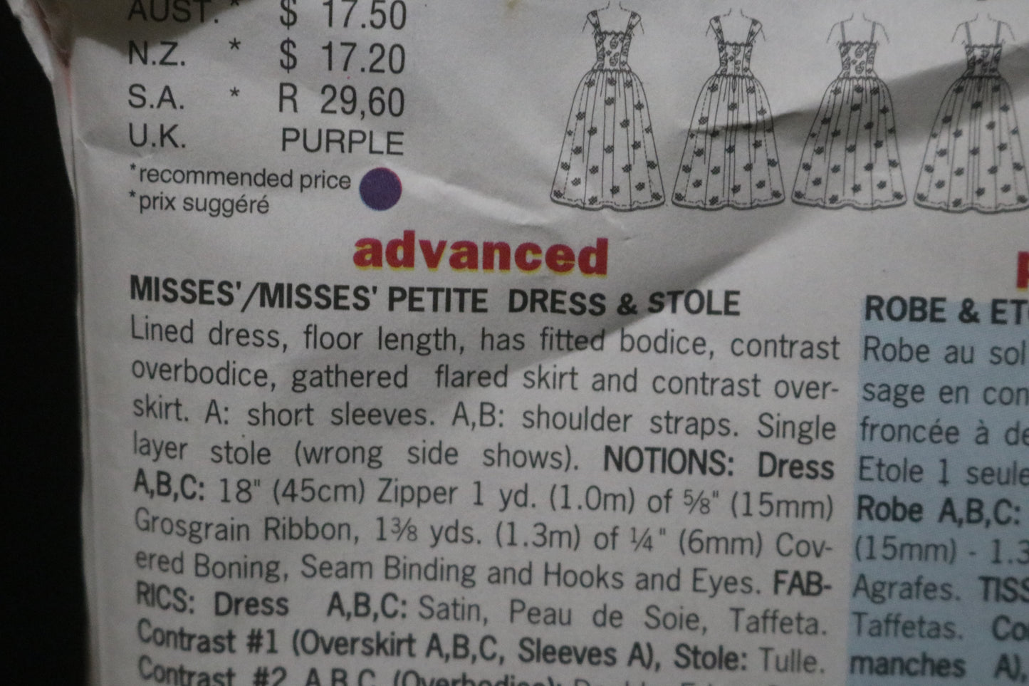 Butterick 5872 Misses / Misses Petite Dress and Stole Sewing Pattern  UNCUT Size 8 10 12