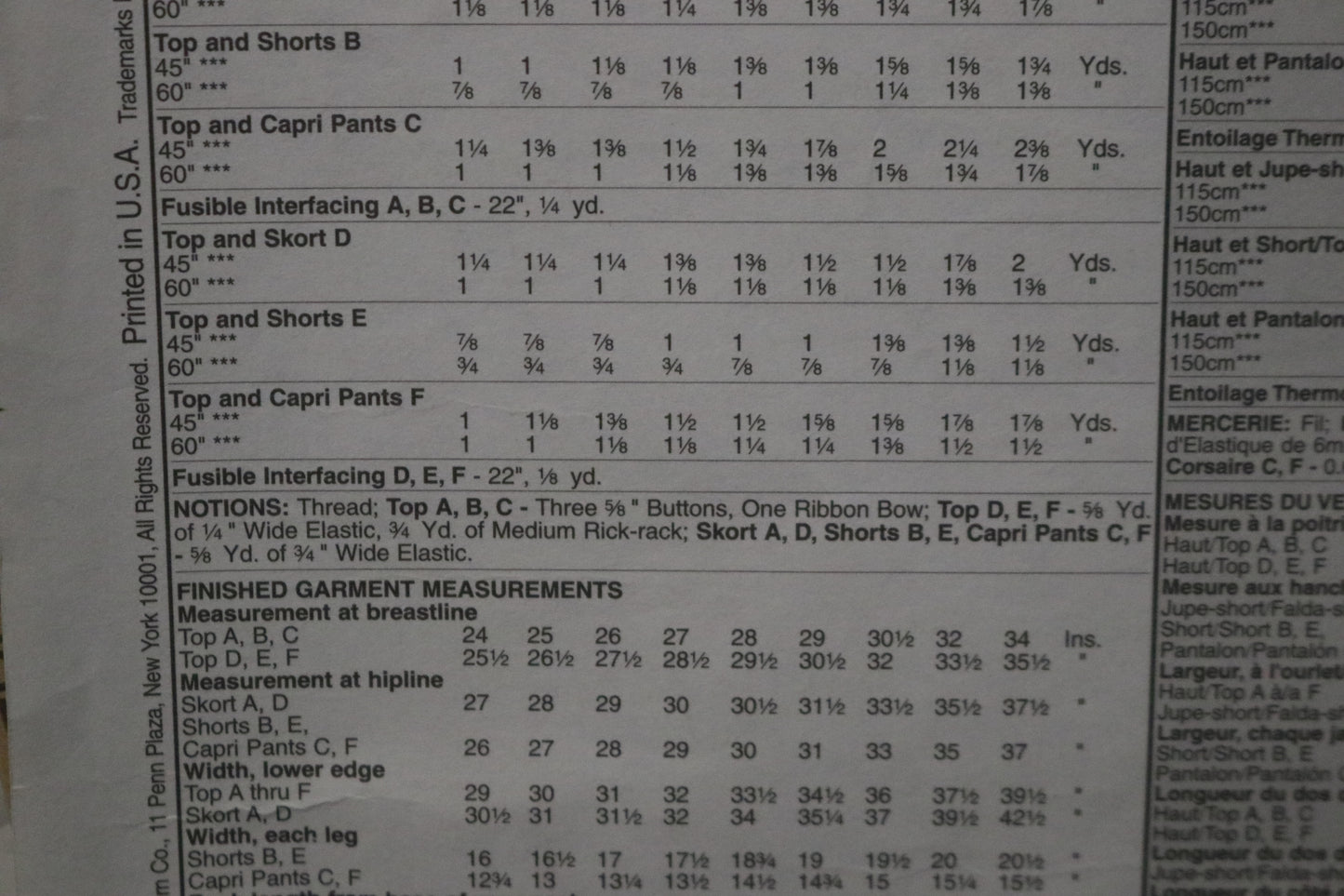 McCalls 4762 Girls Tops Skorts Shorts and Capri Pants Sewing Pattern - UNCUT Size 10 12 14