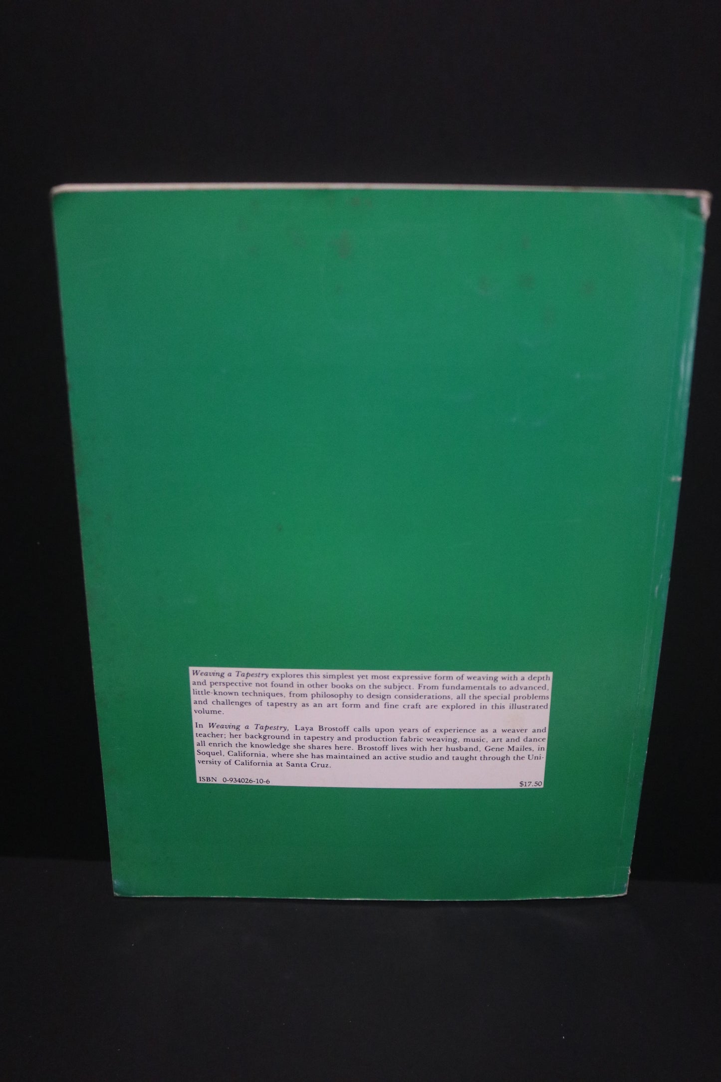 VTG 80s Weaving a Tapestry Softcover Book by Laya Brostoff