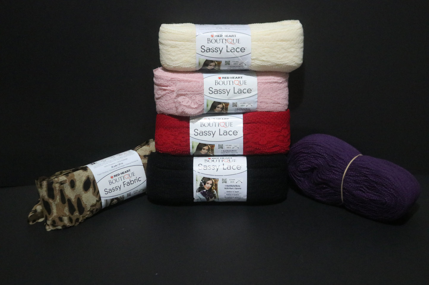 Red Heart Sassy Boutique Sassy Lace and Fabric Yarn For Knitting and Crocheting - Being Sold IndividuallY