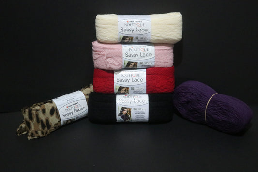 Red Heart Sassy Boutique Sassy Lace and Fabric Yarn For Knitting and Crocheting - Being Sold IndividuallY