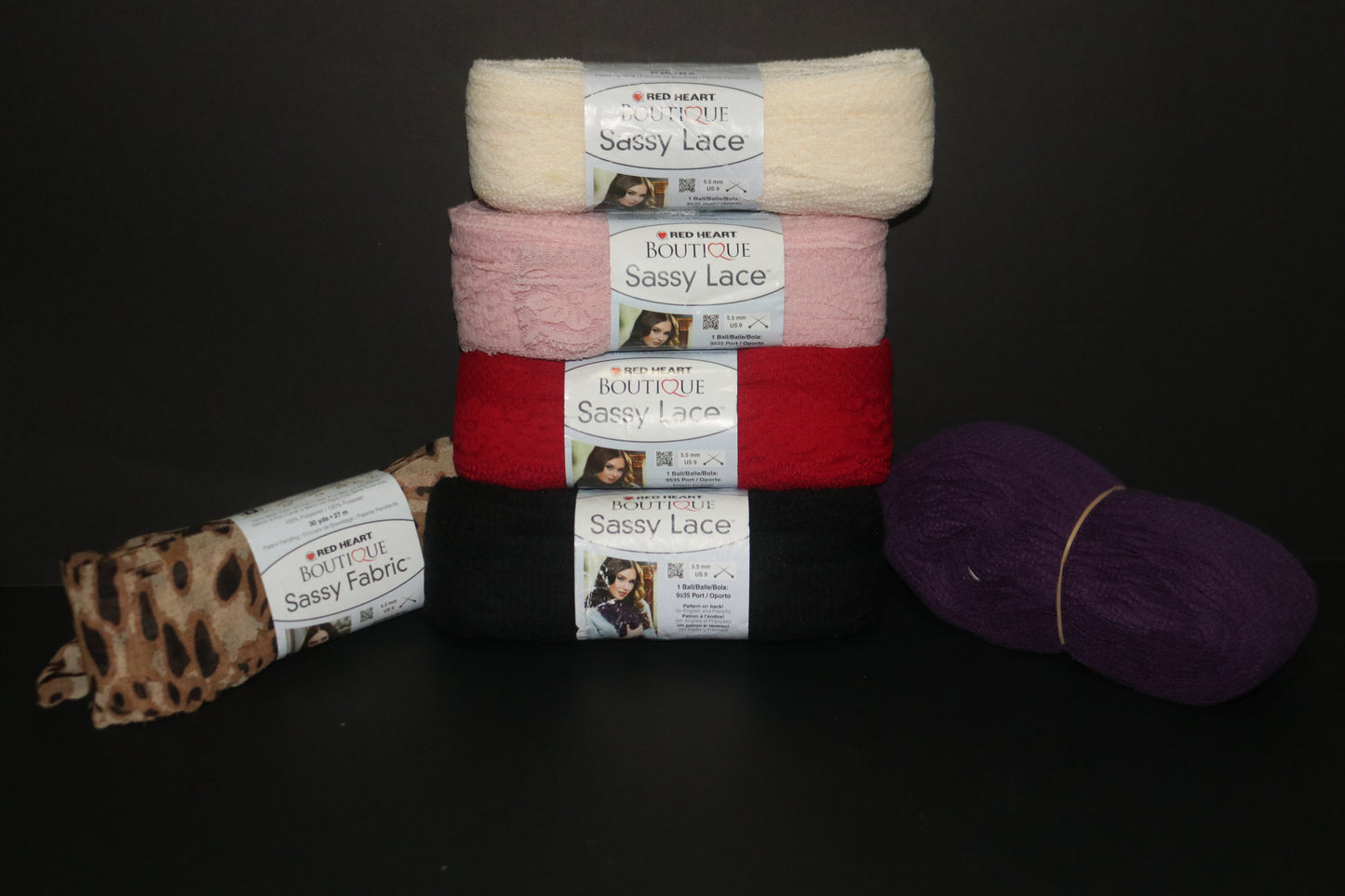 Red Heart Sassy Boutique Sassy Lace and Fabric Yarn For Knitting and Crocheting - Being Sold IndividuallY