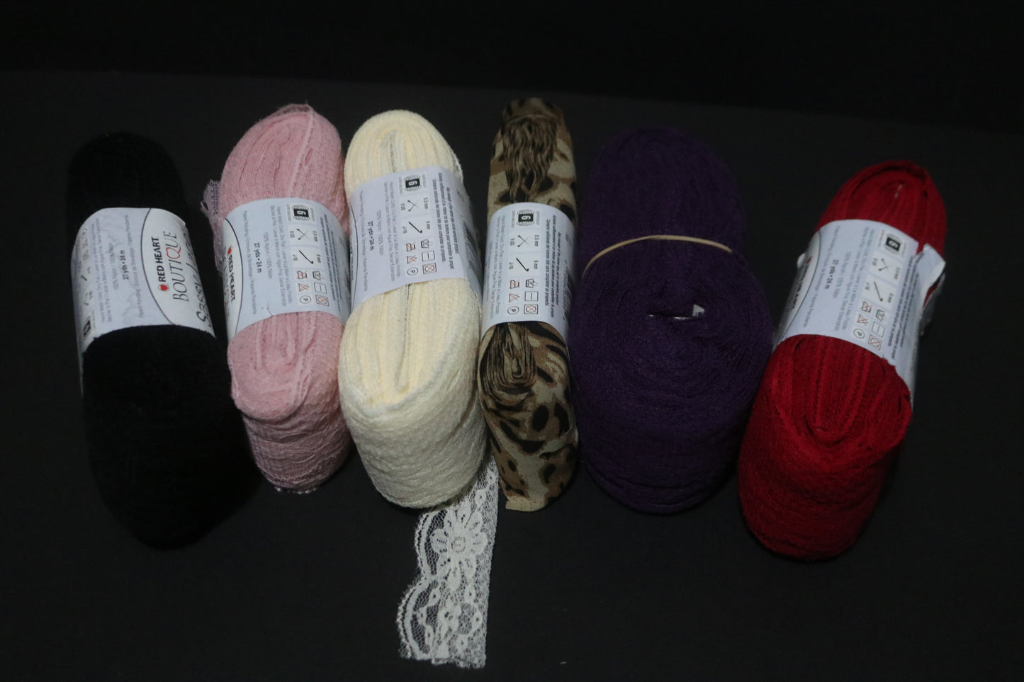 Red Heart Sassy Boutique Sassy Lace and Fabric Yarn For Knitting and Crocheting - Being Sold IndividuallY