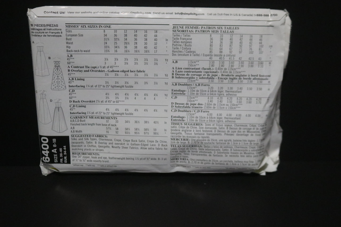 New Look 6400 Misses Dress Sewing Pattern - UNCUT - Size 8 - 18