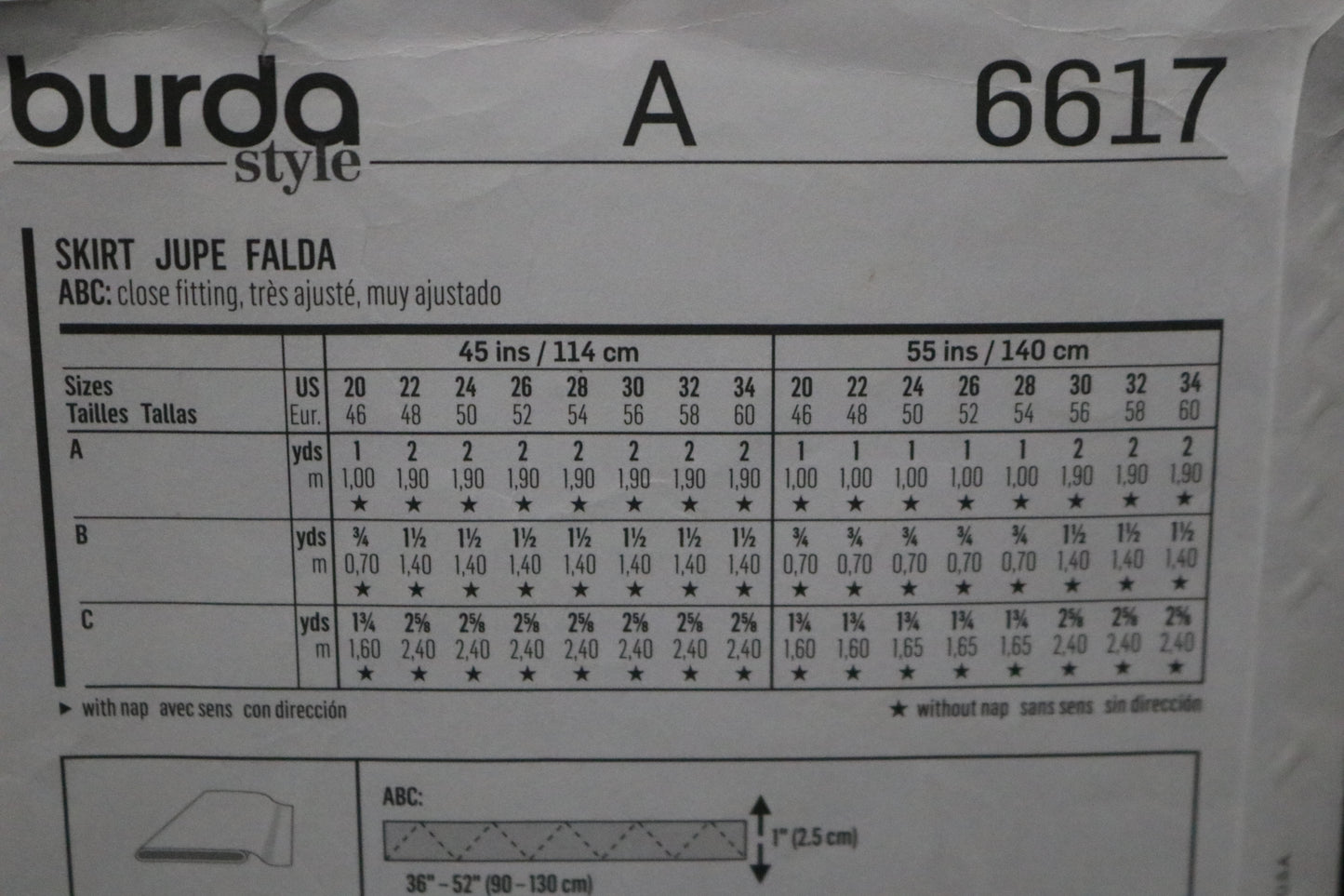 Burda 6617 Misses Skirt Sewing Pattern - UNCUT - Size 20 - 34