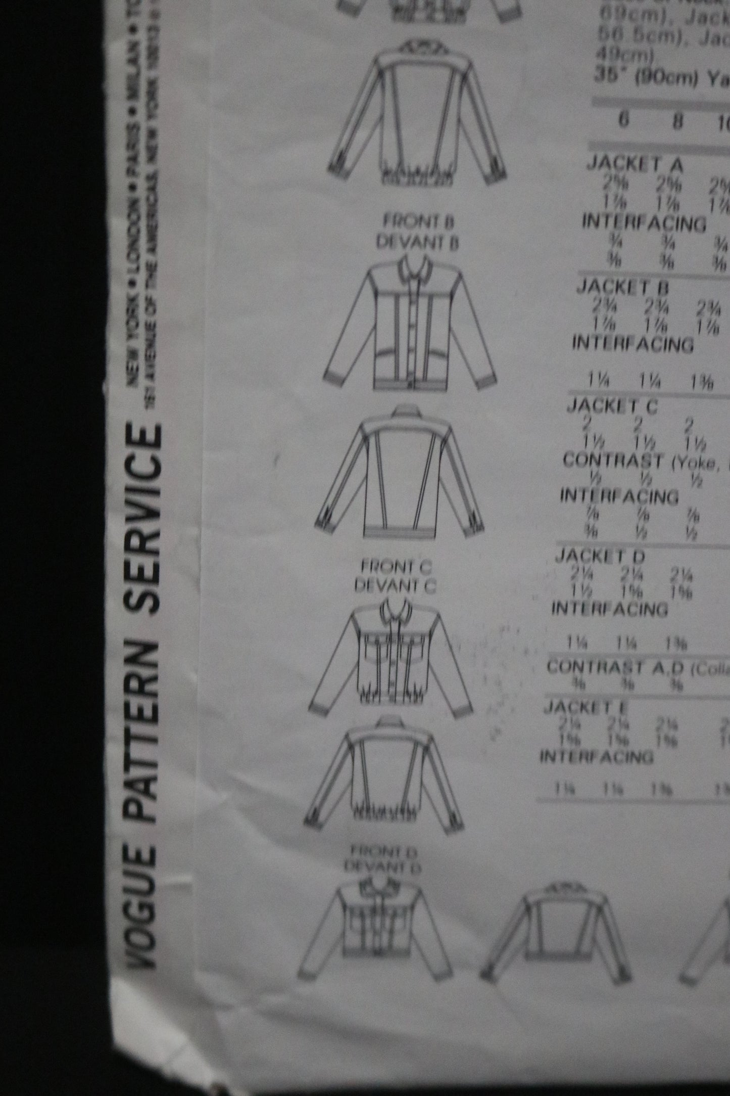 Vogue 1968 Misses Jacket Sewing Pattern - UNCUT -  Size 16