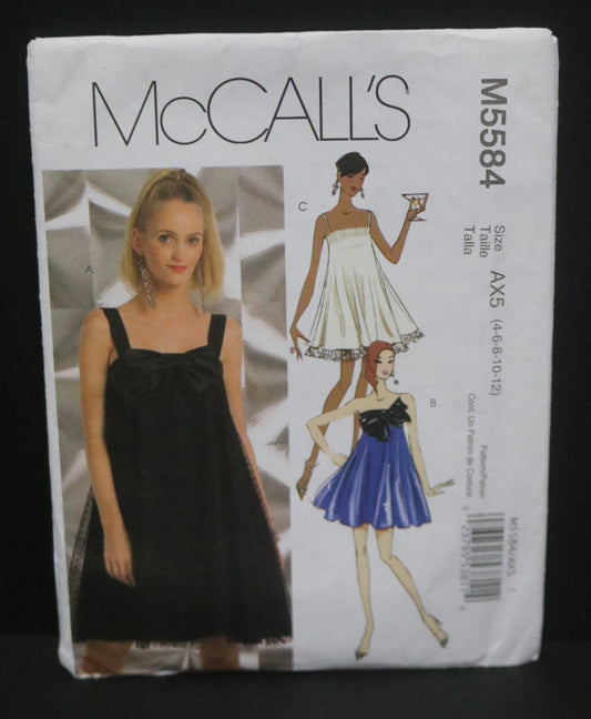 McCalls  5584 Misses Dresses Sewing Pattern - UNCUT - Size 4 6 8 10 12