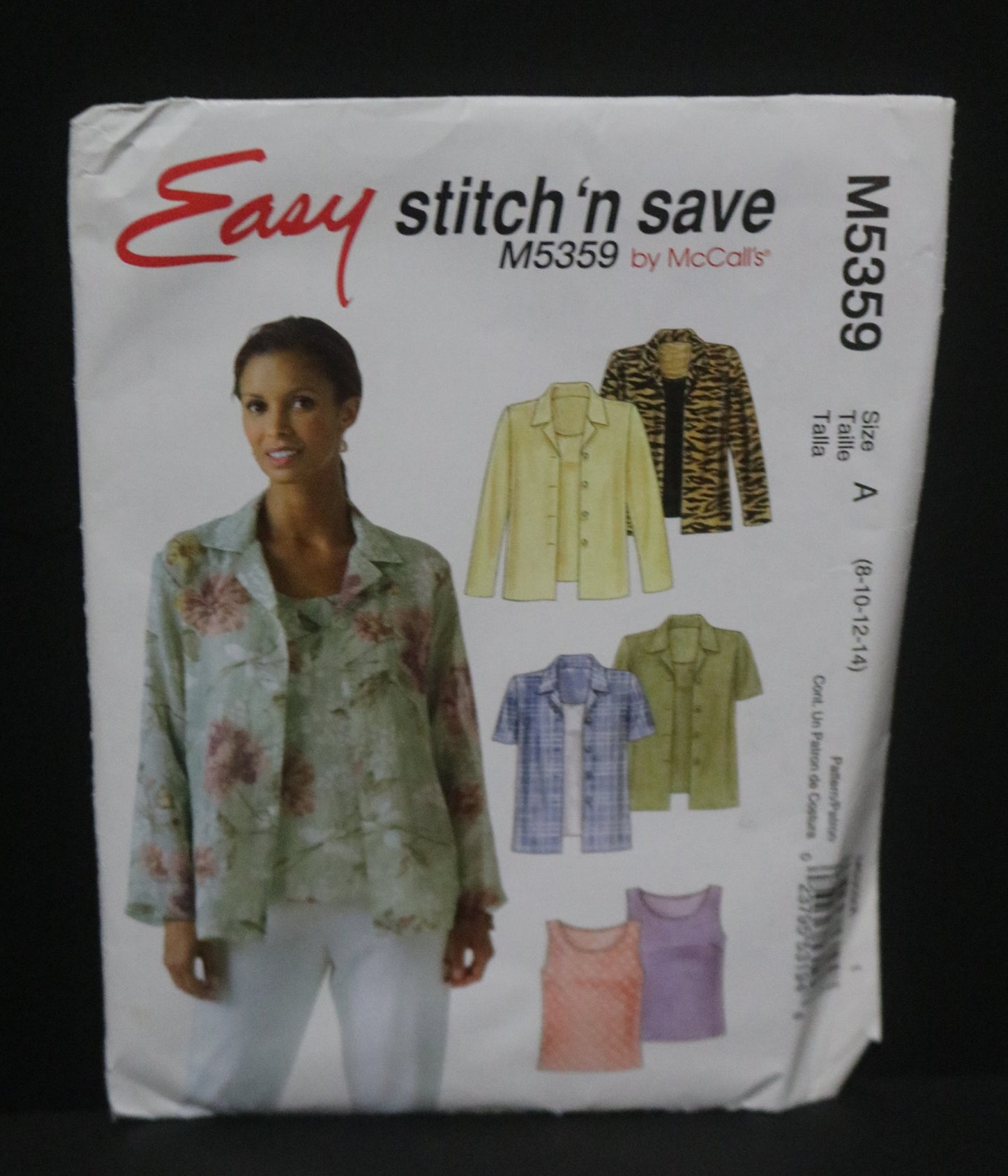 McCalls Stitch n Save 5359 Misses Shirts and Top Sewing Pattern UNCUT - Size 8 10 12 14