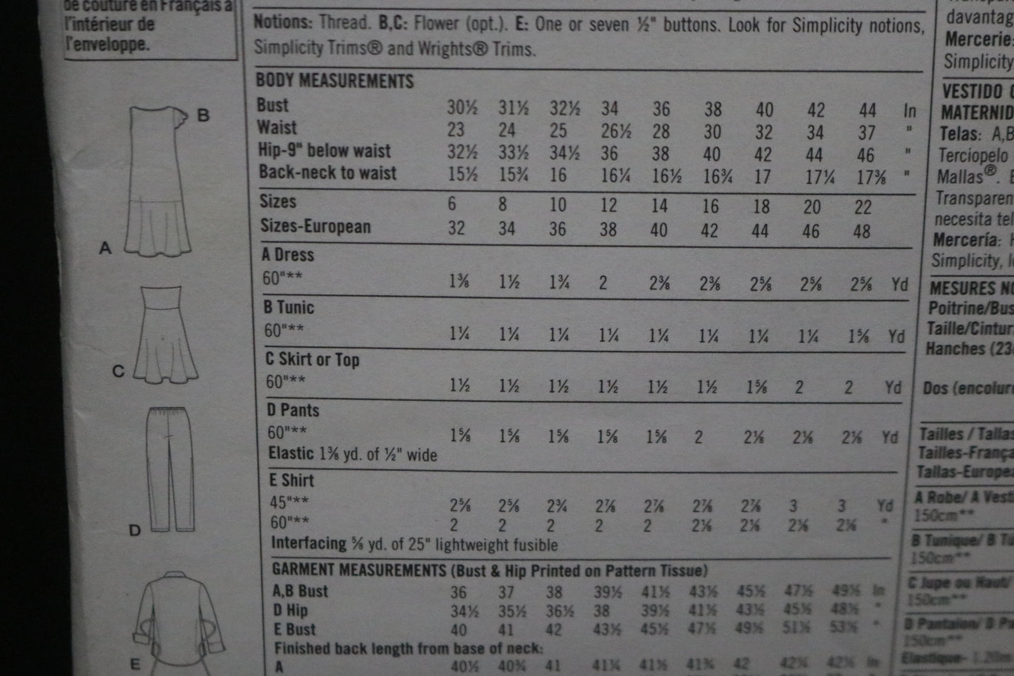 Simplicity 4704 Maternity Shirt and Knit Dress or Tunic, Pants and Skirt or Strapless Top Sewing Pattern UNCUT Size 6 8 10 12