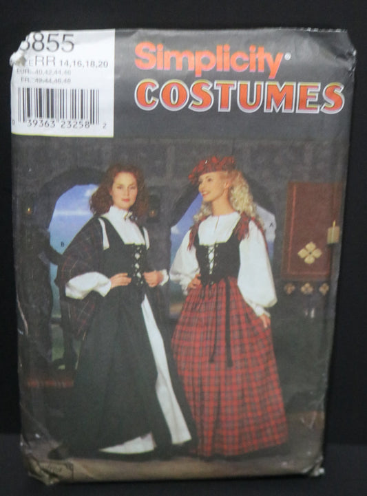 Simplicity 8855 Misses Celtic Highlander Lass Costumes Sewing Pattern UNCUT - Size 16 18 20