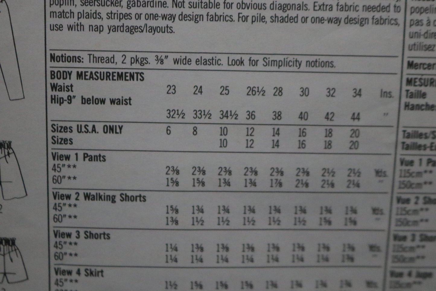 Simplicity 9028 Misses Shorts Pants Skirt and Walking Shorts Sewing Pattern - UNCUT - Size 12