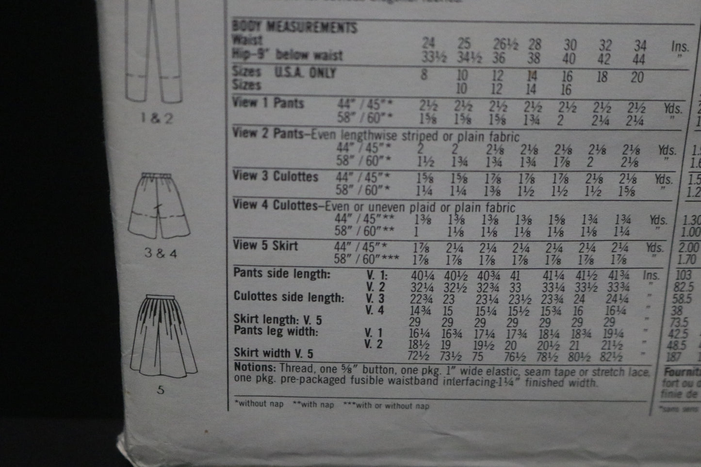 Simplicity 7333 Misses Easy to Sew Pants and Culottes in Two Lengths and Skirt Sewing Pattern - UNCUT -  Size 10