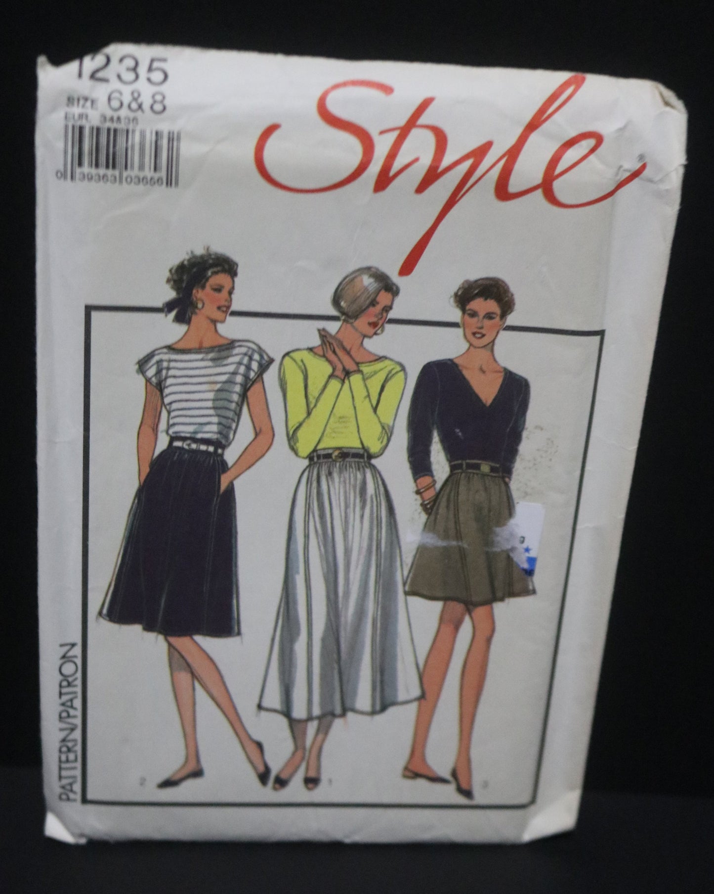 Style 1235 Misses Skirt in Three Lengths Sewing Pattern UNCUT Size 6 & 8