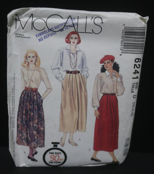 McCalls 6241  Misses Skirts Sewing Pattern UNCUT Size 12 14 16