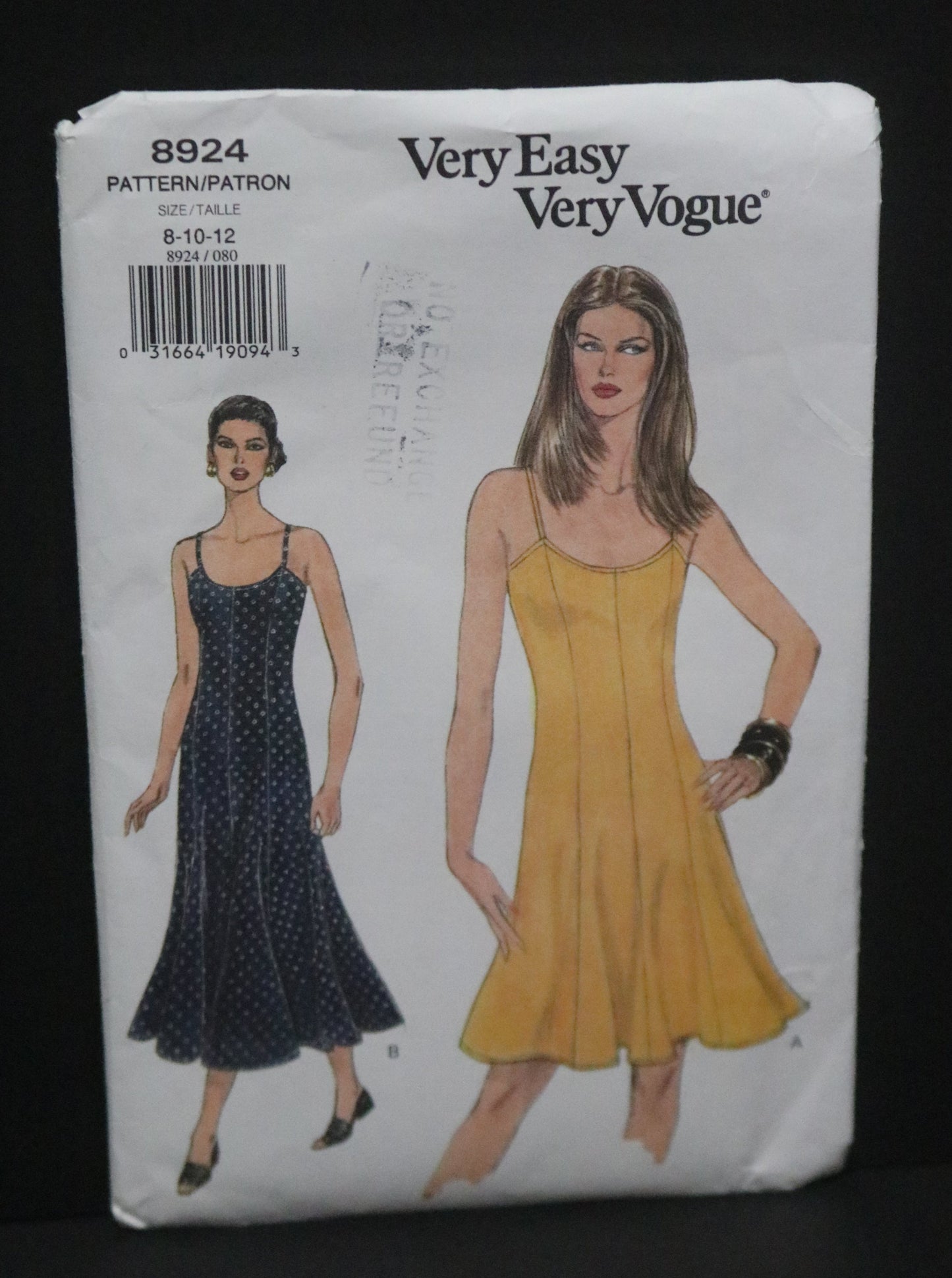 Vogue 8924 Misses Dress Sewing Pattern - UNCUT - Size 8 10 12