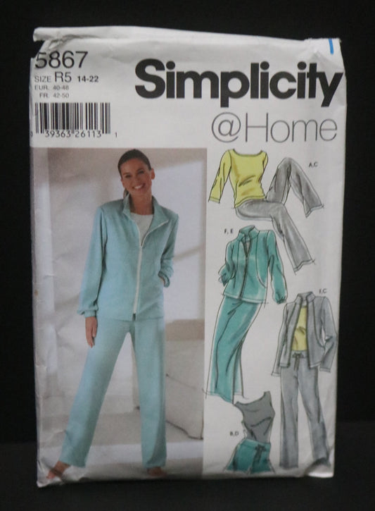 Simplicity 5867 Pants or Shorts, Skirt Jacket and Knit Top Sewing Pattern - UNCUT - Size 14 - 22