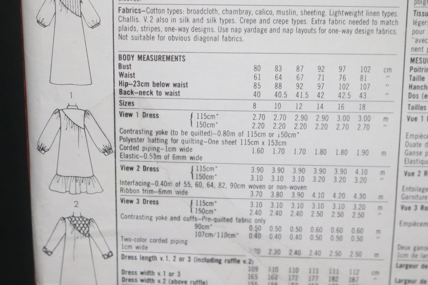 Simplicity 5721 Misses Asymmetric Dress with Quilted or Plain Yoke Sewing Pattern UNCUT Size 12