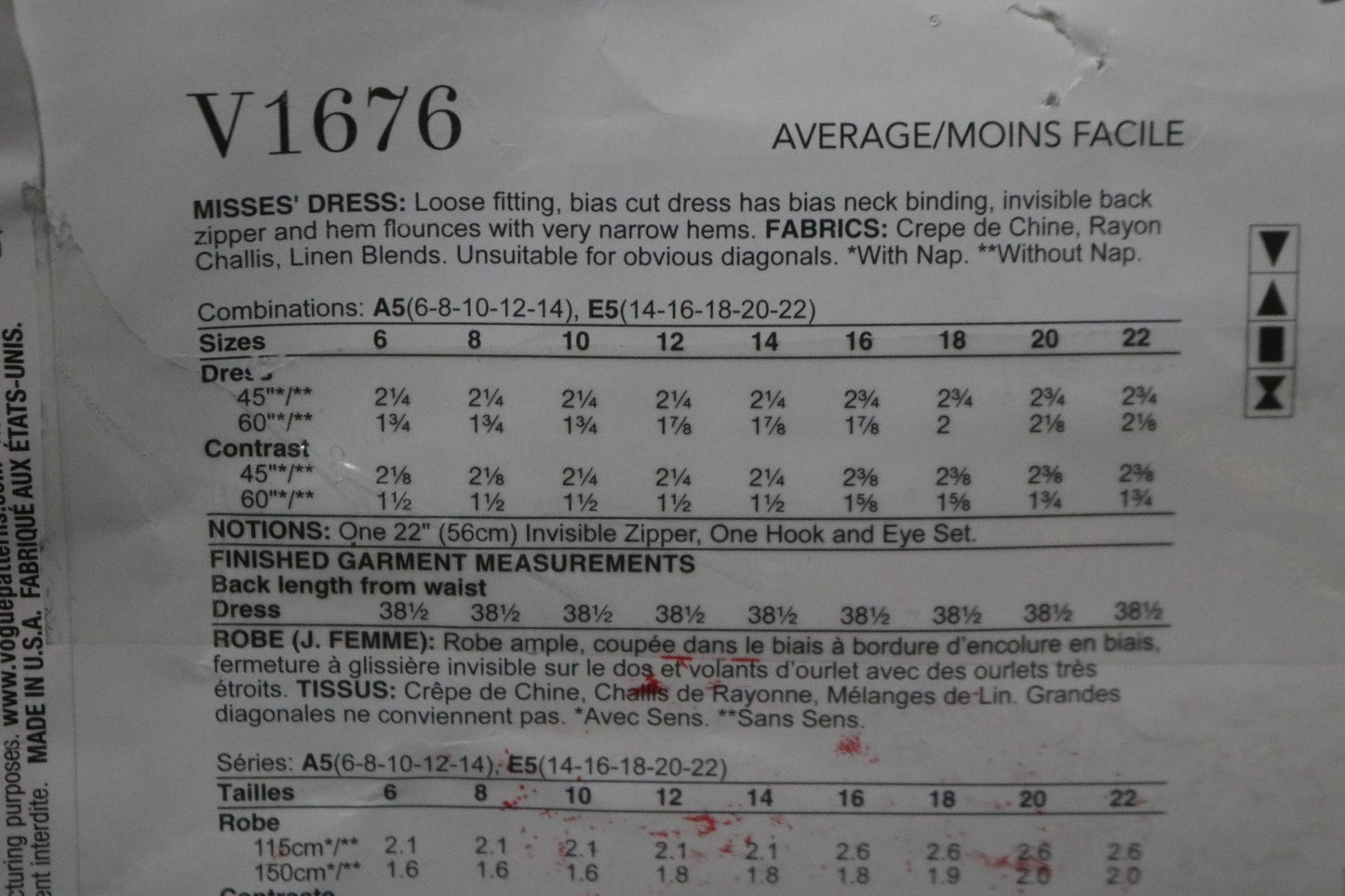 Vogue 1676 Zandra Rhodes Misses Dress Sewing Pattern - UNCUT - Size 14 16 18 20 22