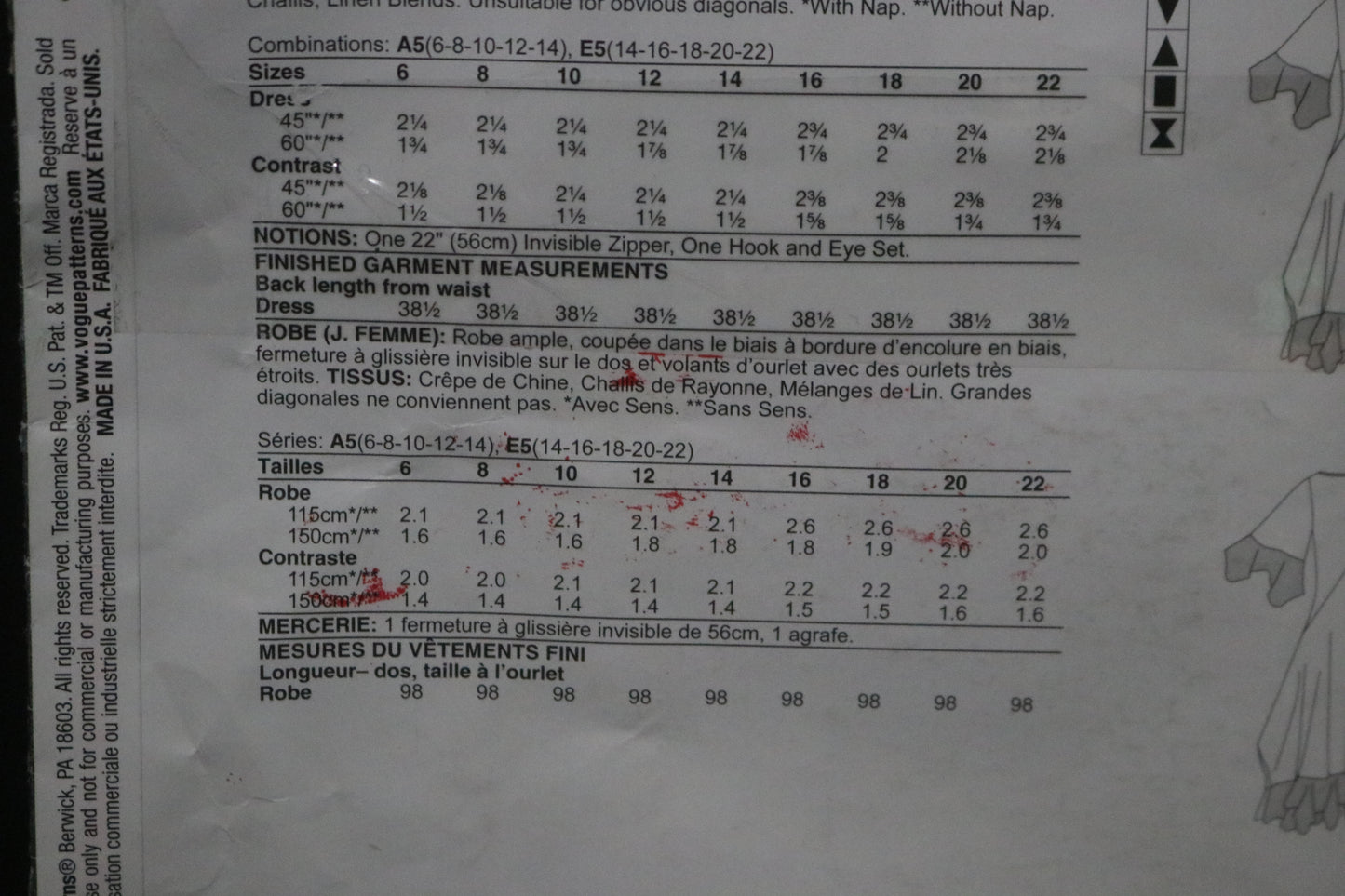 Vogue 1676 Zandra Rhodes Misses Dress Sewing Pattern - UNCUT - Size 14 16 18 20 22