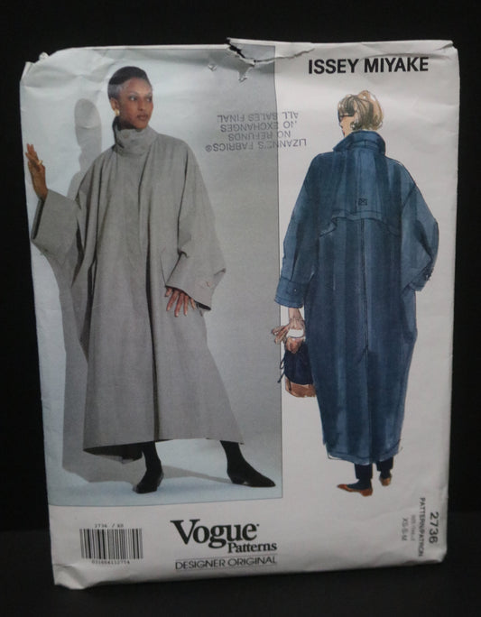 Vogue 2736 Issey Miyake Misses Oversized Coat Sewing Pattern - UNCUT -  Size XS S M