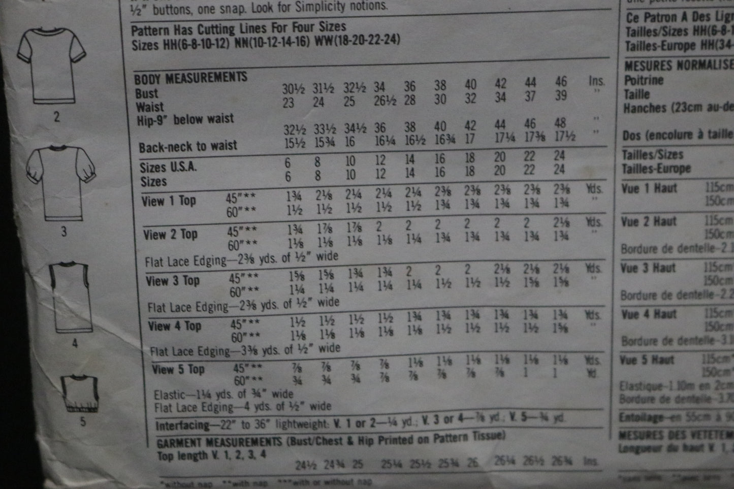 Simplicity 8256 Misses Set of Tops Sewing Pattern - UNCUT - Size 10 - 16