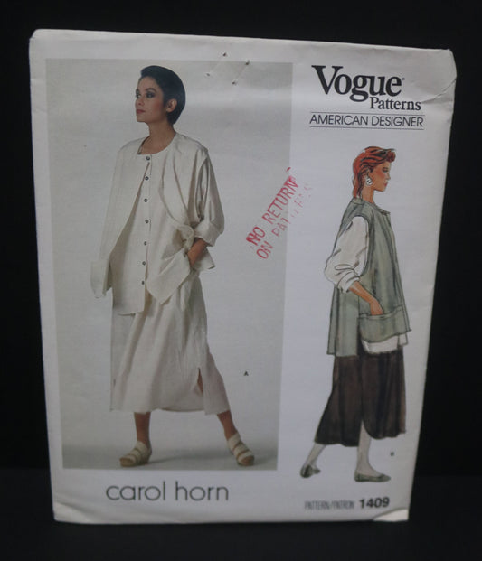 Vogue 1409 Carol Horn  Misses Jacket and Skirt Sewing Pattern - UNCUT - Size Small