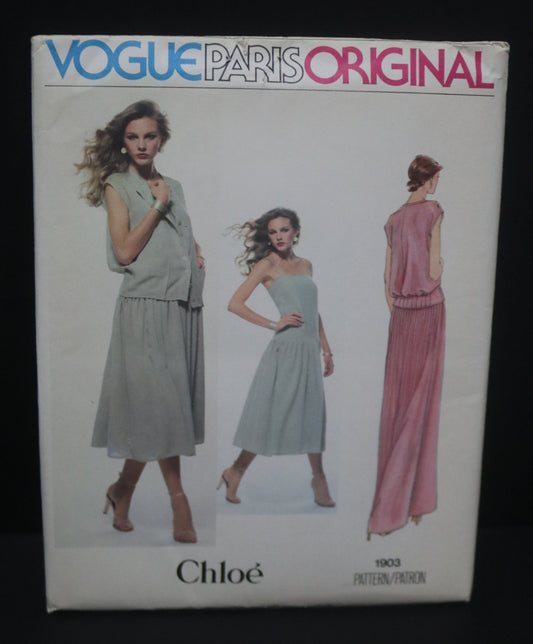 Vogue 1903 Chloe Misses Dress and Jacket Sewing Pattern - UNCUT - Size 8