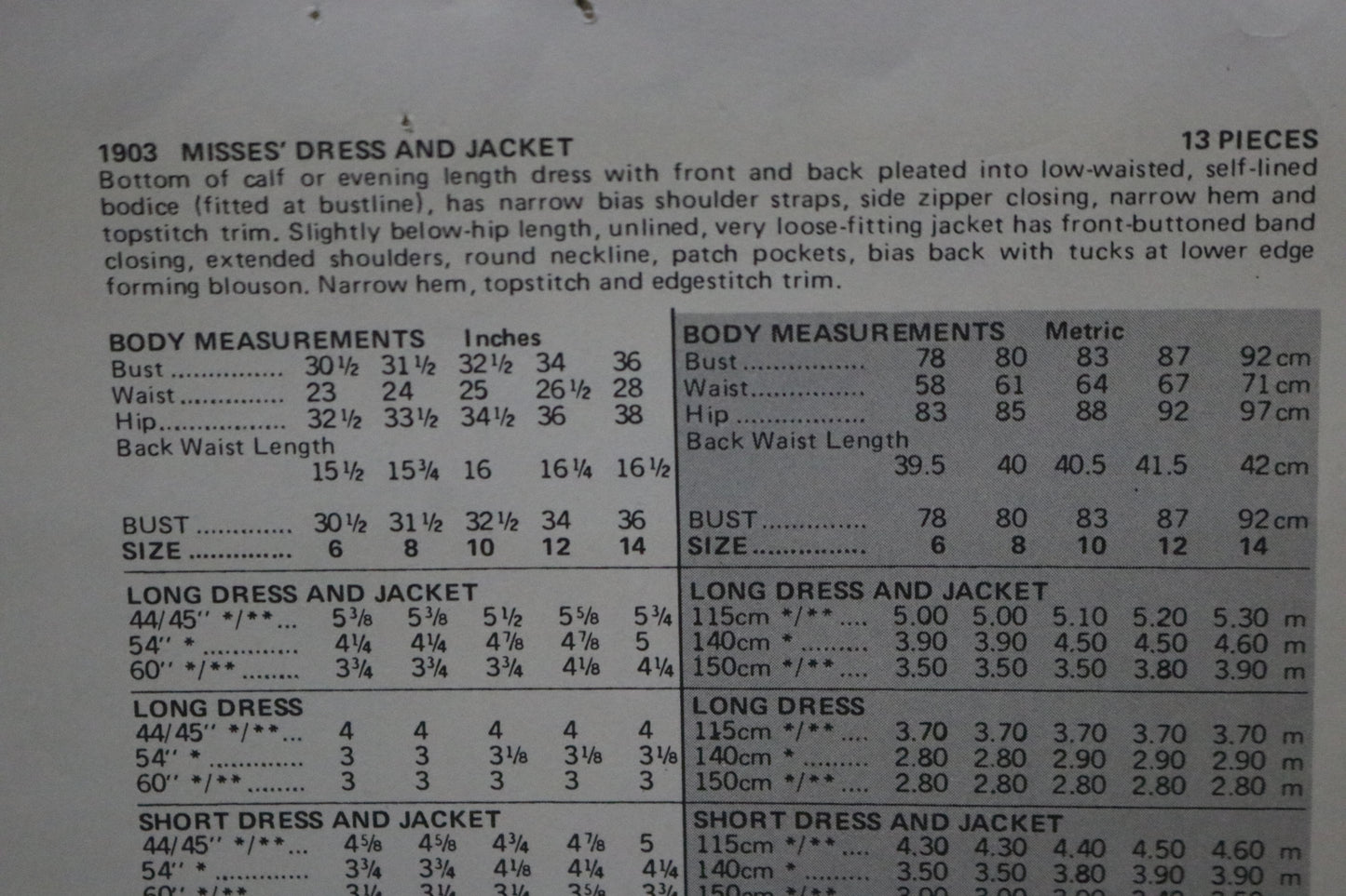 Vogue 1903 Chloe Misses Dress and Jacket Sewing Pattern - UNCUT - Size 8