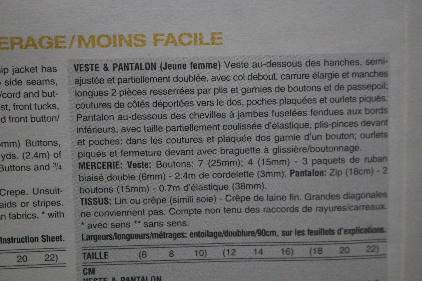 Vogue 1764 Issey Miyake Misses Jacket and Pants Sewing Pattern - UNCUT -  Size 6 8 10