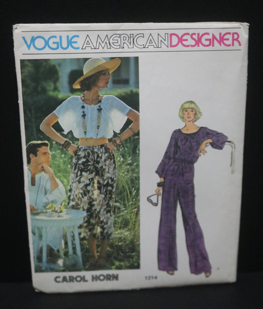 Vogue 1214 Carol Horn  Misses Top Skirt and Pants Sewing Pattern - UNCUT - Size 8