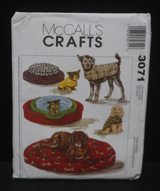 McCalls 3071 Pet Accessories Sewing Pattern UNCUT