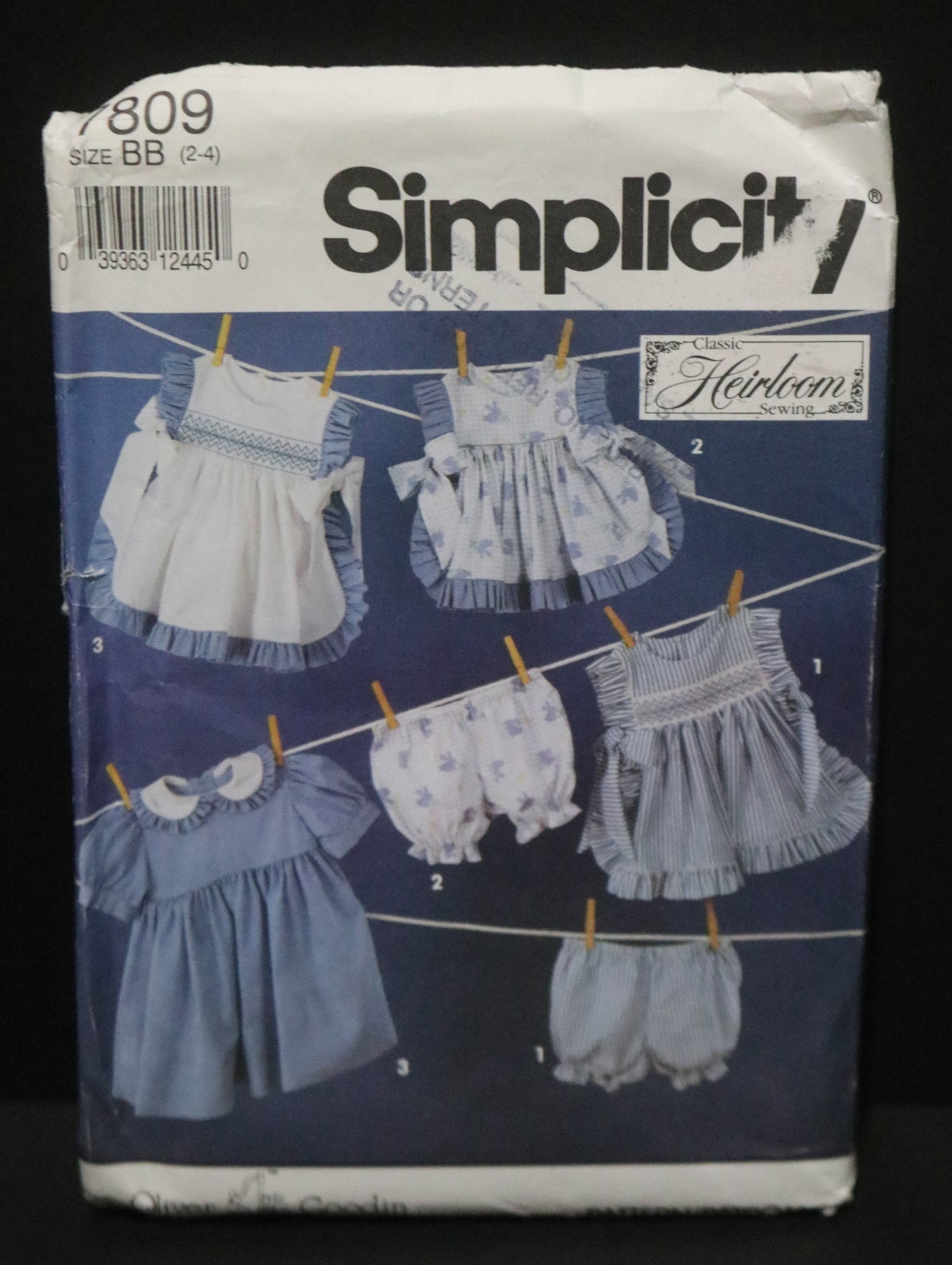 Simplicity 7809 Oliver Goodin Toddlers Dress Pinafore in Two Lengths and Panties Sewing Pattern - UNCUT - Size 2 - 4