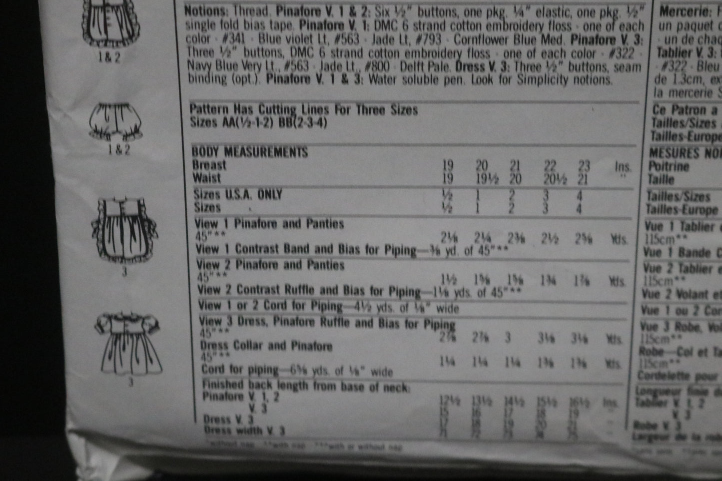 Simplicity 7809 Oliver Goodin Toddlers Dress Pinafore in Two Lengths and Panties Sewing Pattern - UNCUT - Size 2 - 4