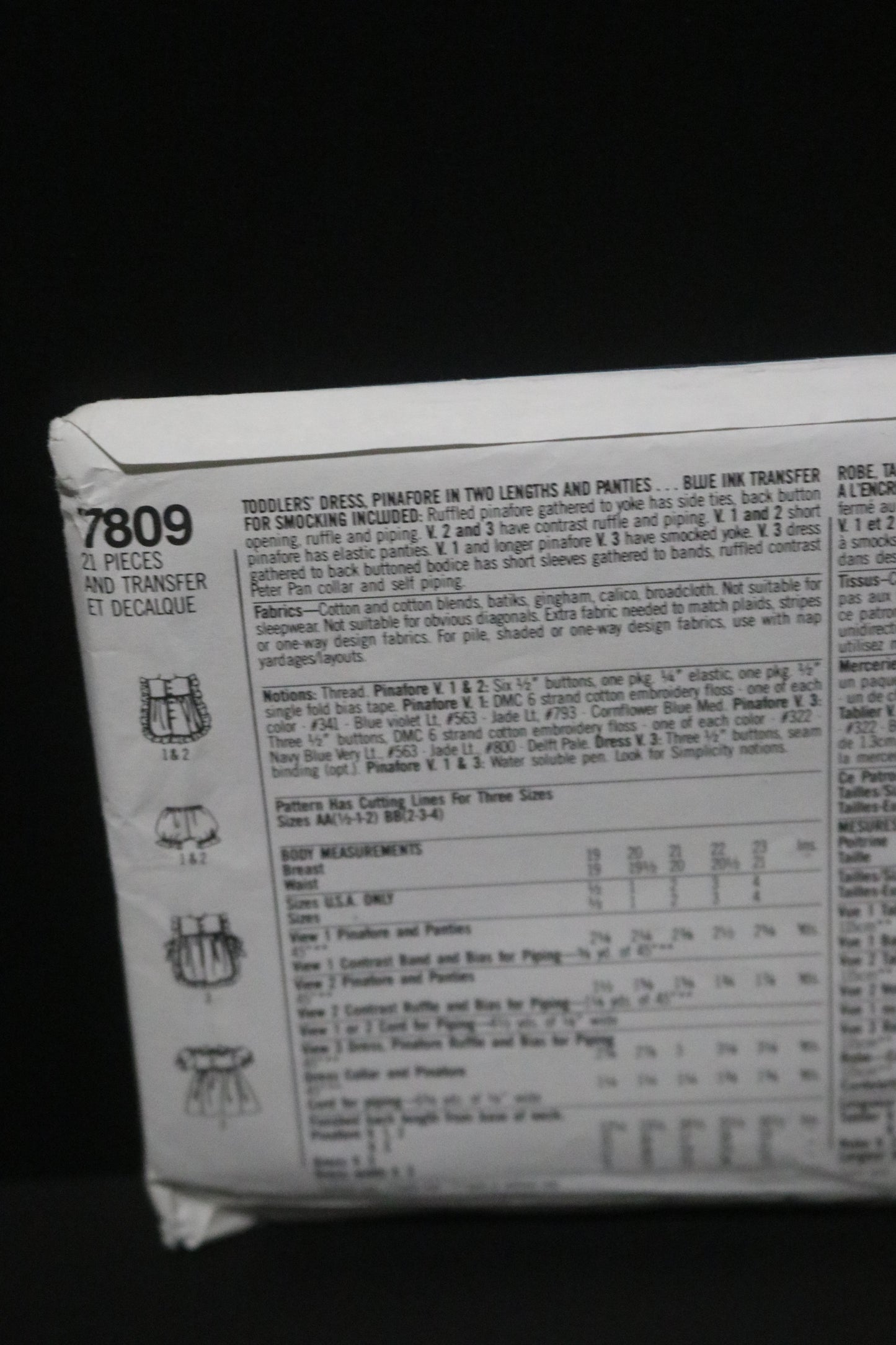 Simplicity 7809 Oliver Goodin Toddlers Dress Pinafore in Two Lengths and Panties Sewing Pattern - UNCUT - Size 2 - 4