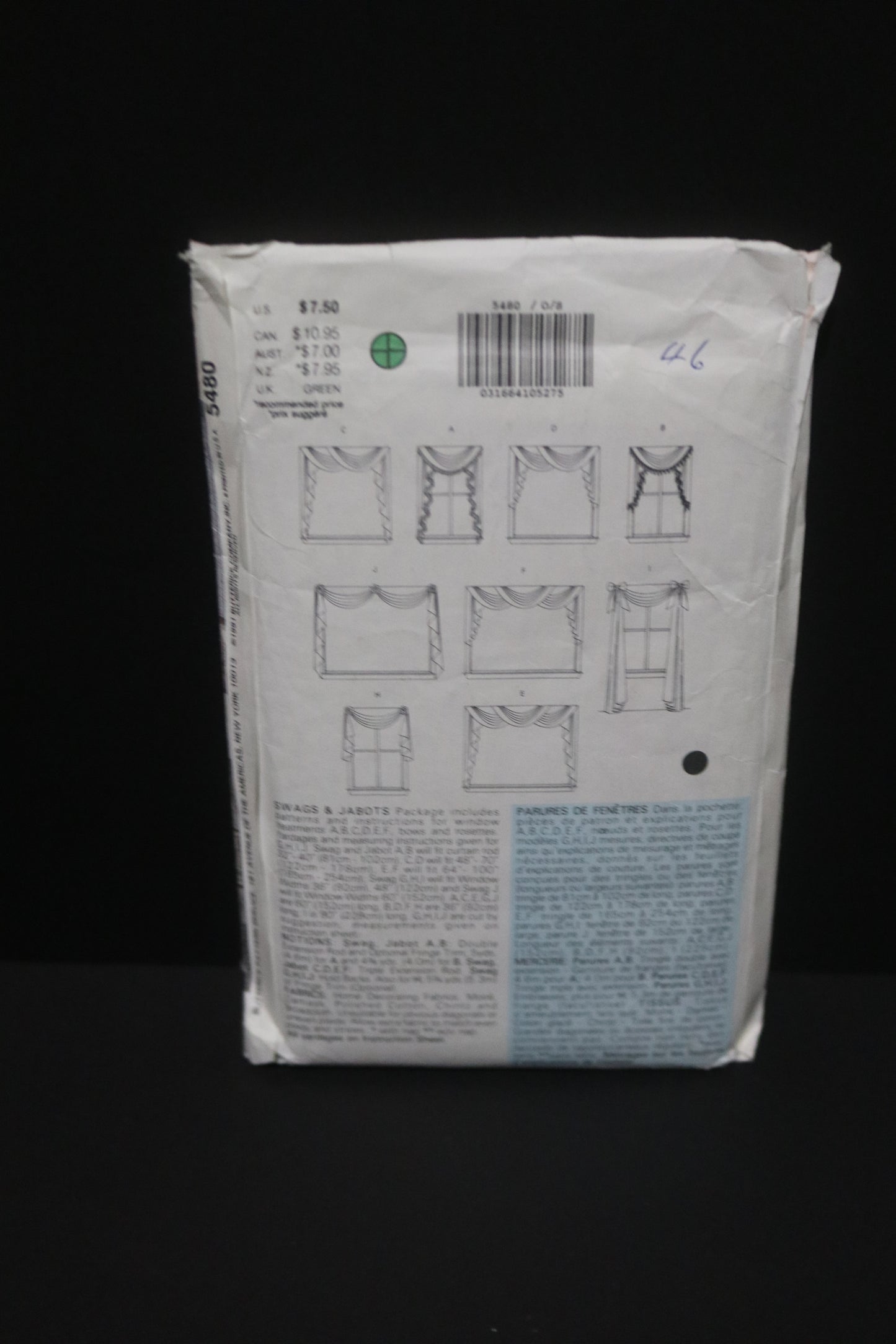 Butterick 5480 Swags and Jabots Sewing Pattern - UNCUT