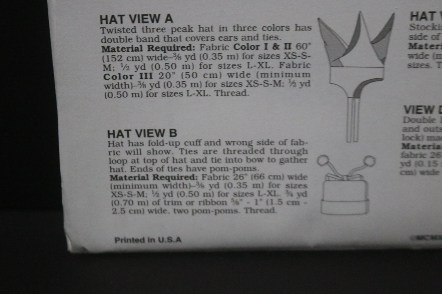 Kwik Sew 2527 Adults and Childrens Hats and Socks Sewing Pattern  - UNCUT - Size XS S M L XL