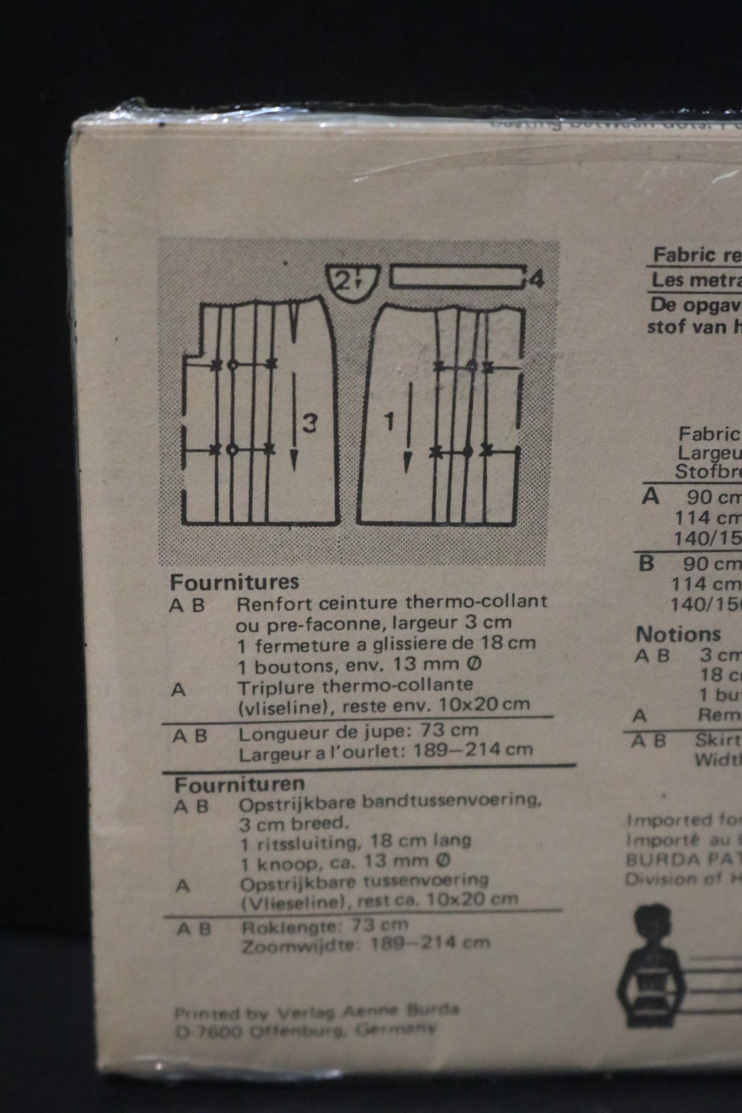 Burda 9201 Misses Skirt Sewing Pattern - UNCUT - Size 12 14 16