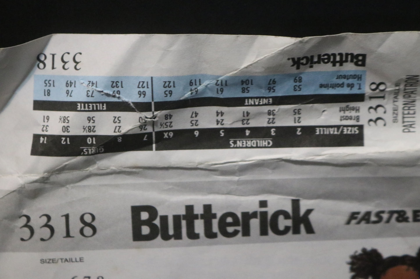 Butterick 3318 Children's Girls Top Gown and Pants Sewing Pattern - UNCUT Size 6 7 8