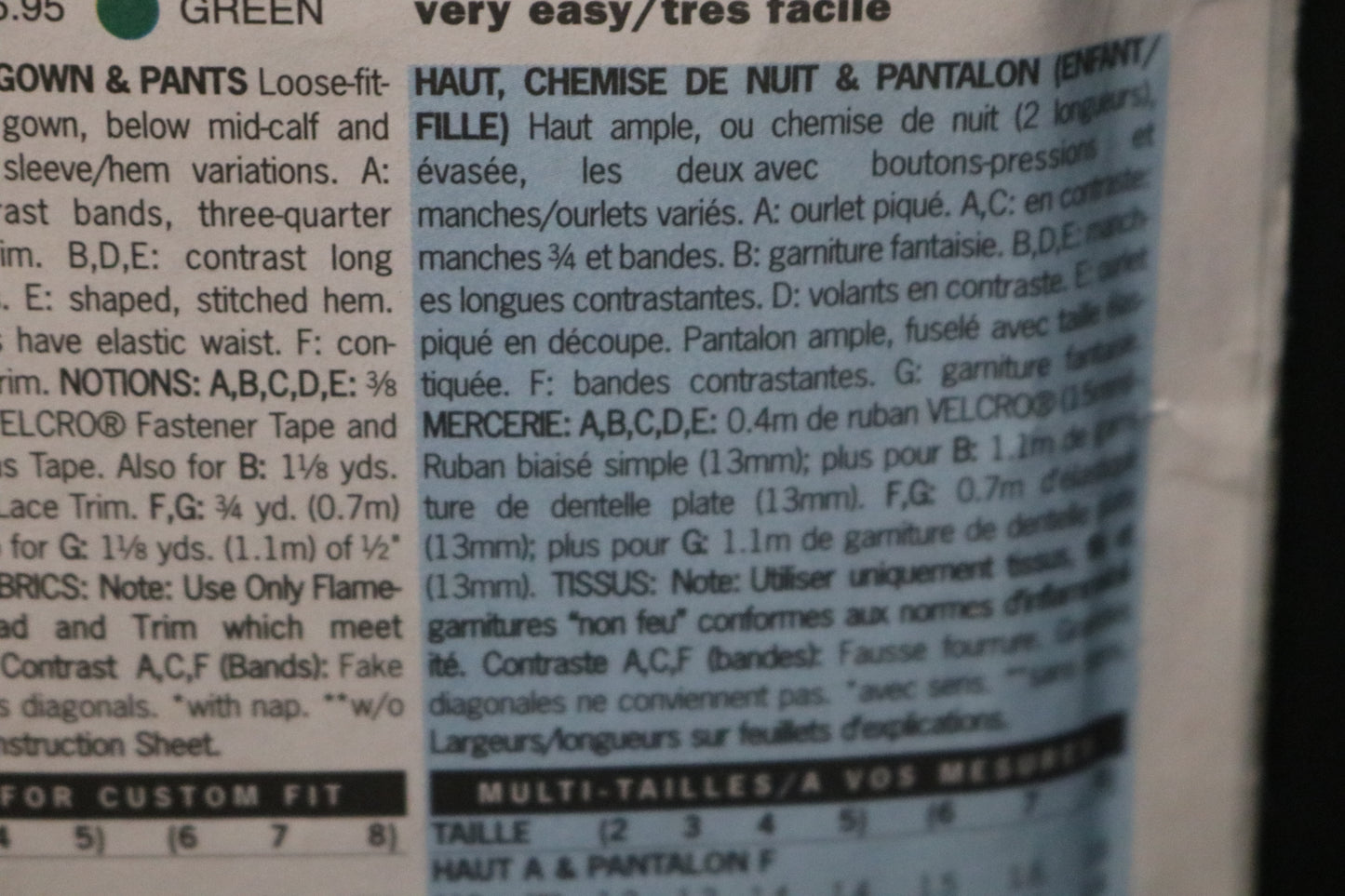 Butterick 3318 Children's Girls Top Gown and Pants Sewing Pattern - UNCUT Size 6 7 8