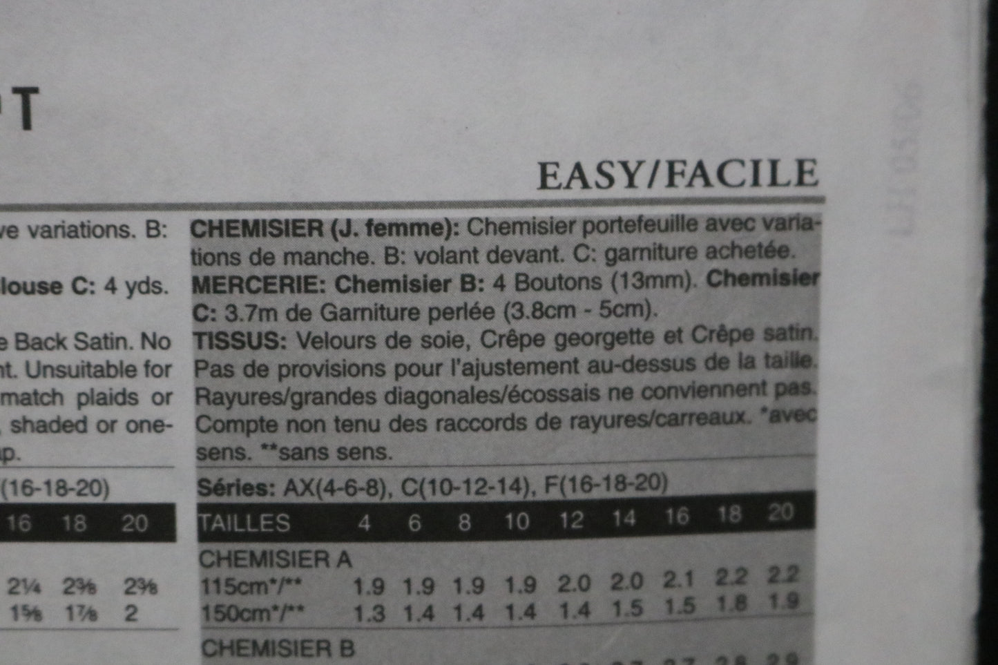 Vogue 8292 Misses Blouse Sewing Pattern - UNCUT - Size 10 12 14