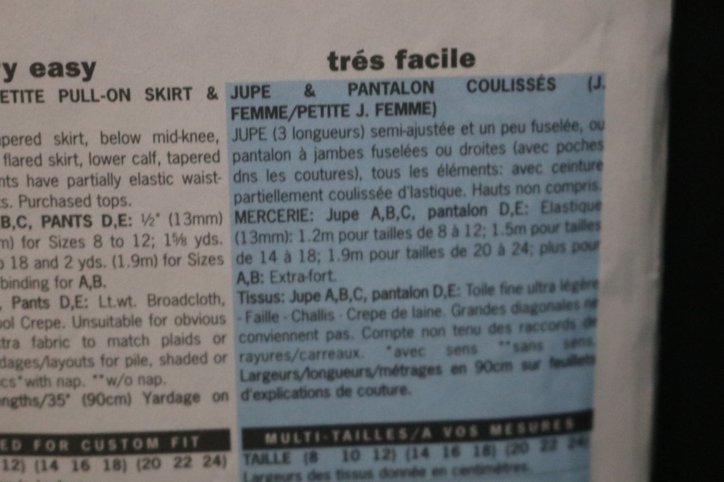 Butterick 3133 Misses / Misses Petite Pull on Skirt and Pants Sewing Pattern UNCUT Size 14 16 18