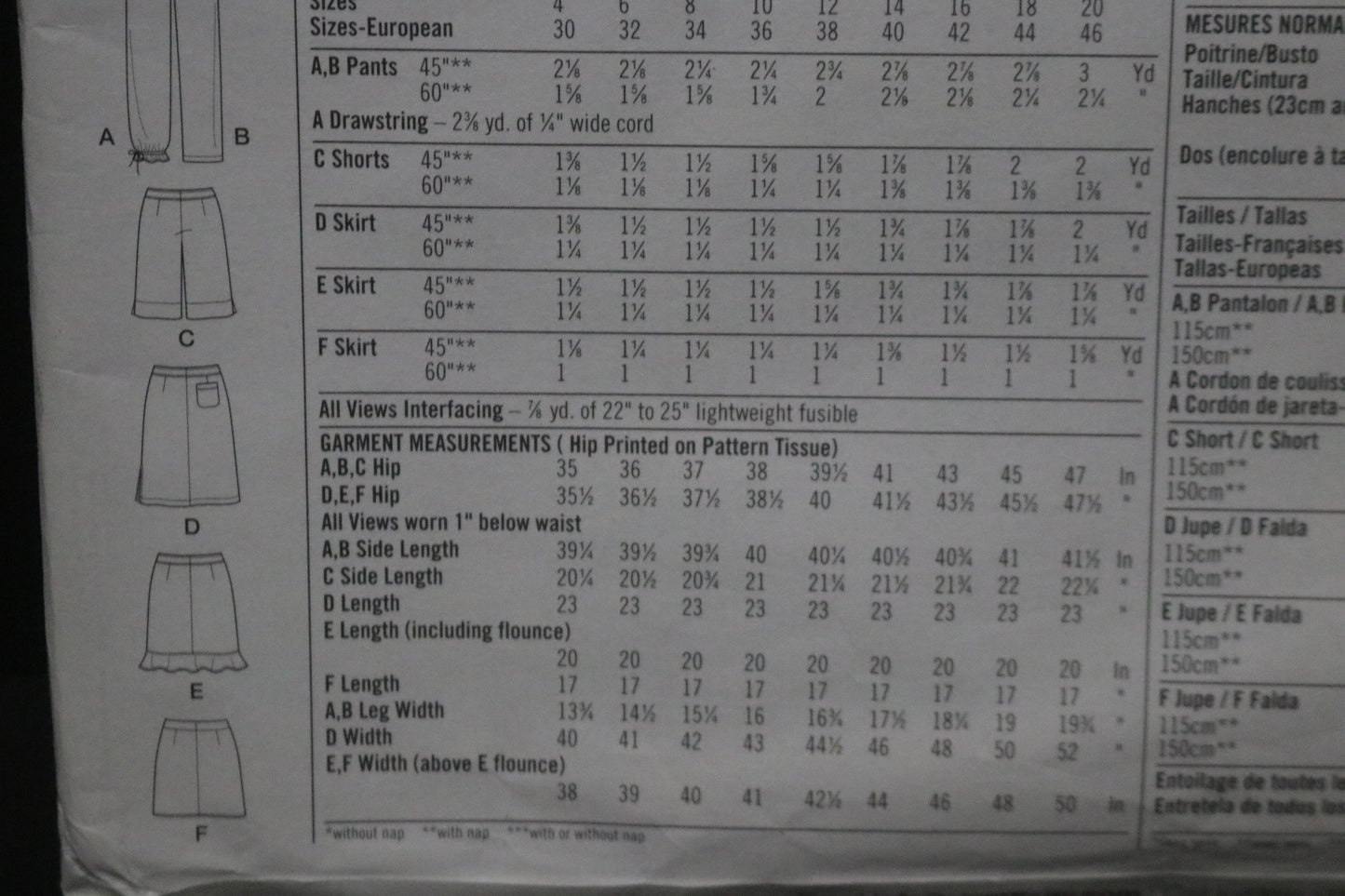 Simplicity 4701 Misses Pants or Shorts and Skirt in Three Lengths Sewing Pattern - UNCUT -  Size 4 6 8 10