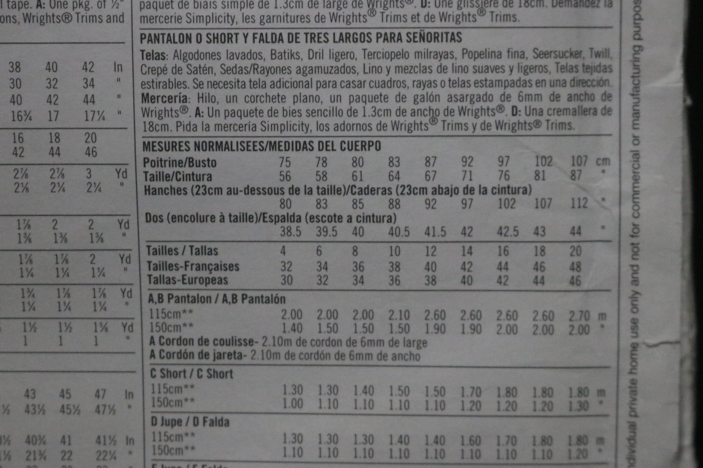 Simplicity 4701 Misses Pants or Shorts and Skirt in Three Lengths Sewing Pattern - UNCUT -  Size 4 6 8 10