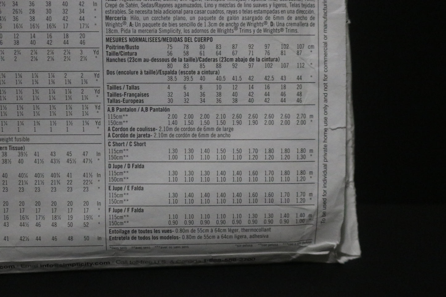 Simplicity 4701 Misses Pants or Shorts and Skirt in Three Lengths Sewing Pattern - UNCUT -  Size 4 6 8 10