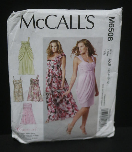 McCalls 6508  Misses Lined Dresses Sewing Pattern - UNCUT - Size 4 6 8 10 12